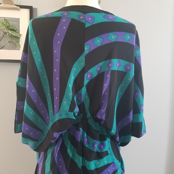Luna By Josandra Silk Caftan Dress S - Picture 7 of 11